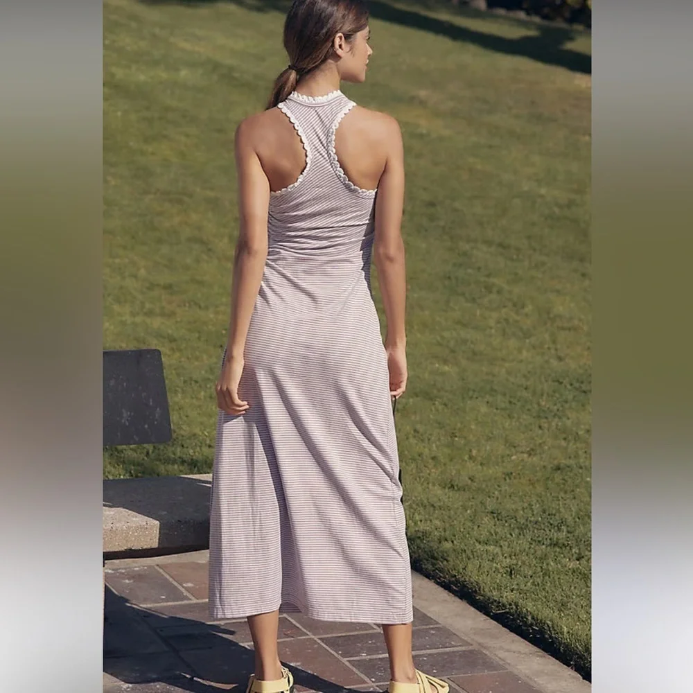 Anthropologie Daily Practice Midi Dress Women’s XS Stripe Game Time Ruched B24 - Picture 13 of 13